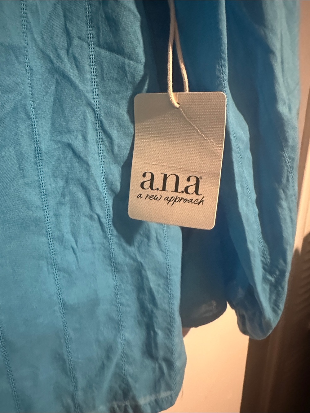 a.n.a Turquoise Blue Peasant Tunic Top - Picture 3 of 3